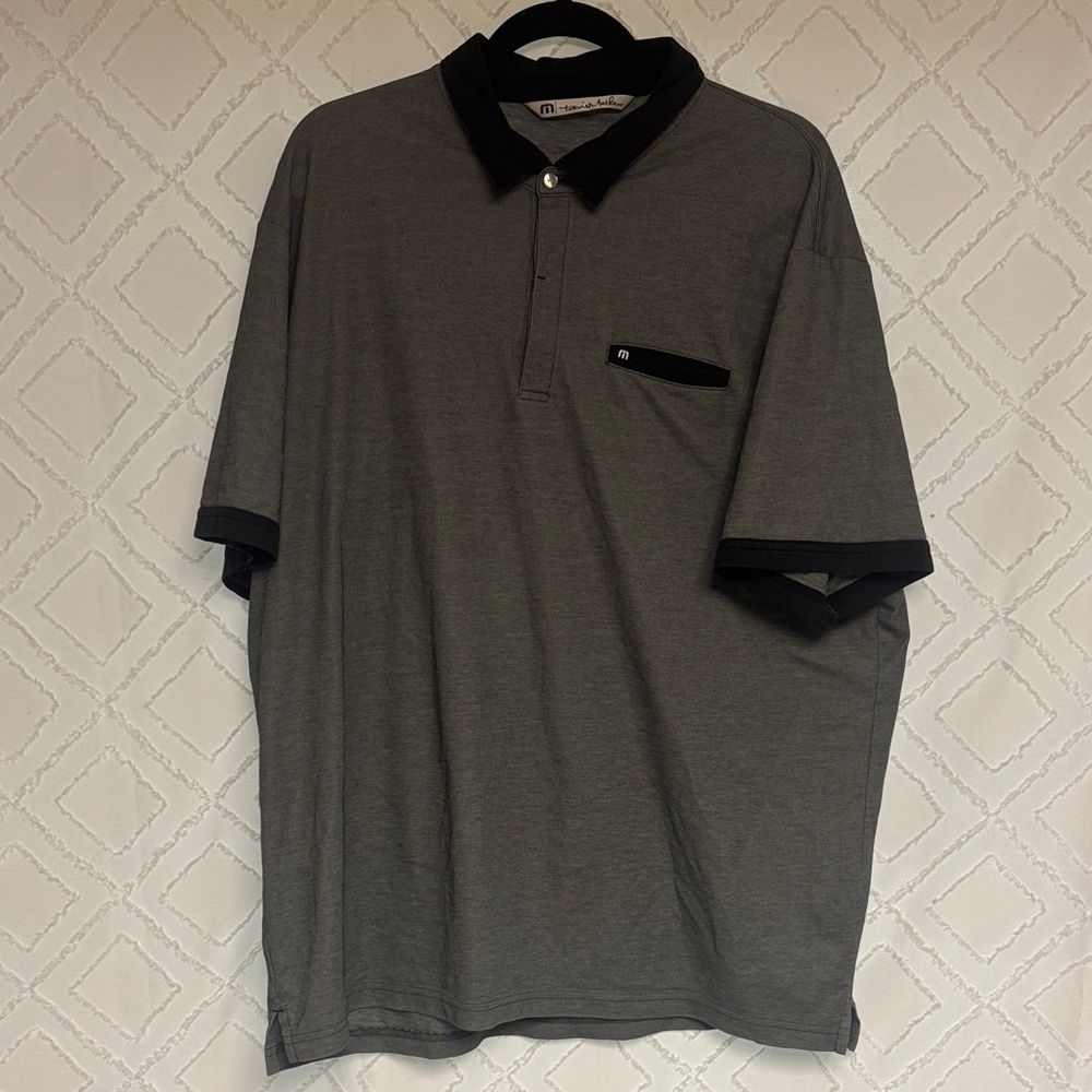 Travis Mathew Gray Polo with Black Accents